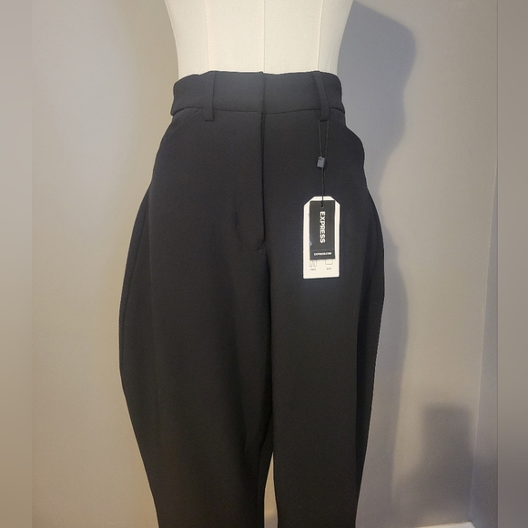 NWT Express Curvy Black Twill High Rise Skinny Trousers Size 0 Curvy - Picture 4 of 10